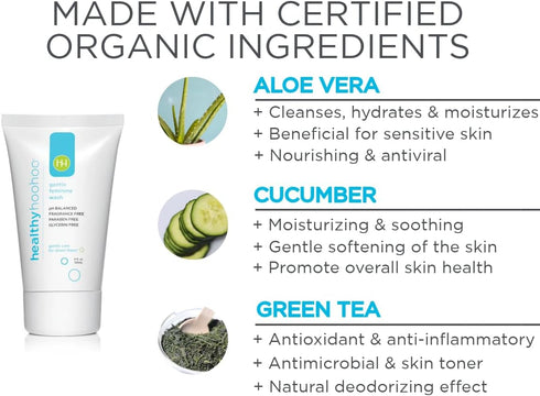 Gentle Feminine Wash for Women, pH Balanced Vulva Cleanser for Sensitive Skin, Plant Based Natural Hygiene, Unscented Vaginal Soap, Paraben and Gl...