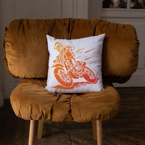 Motocross Stencils 11.8×11.8inch Large Square Motorcycle Stencil Template with Paint Brush on Wood, Canvas, Paper, Fabric, Wall and Furniture...