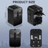 Universal Worldwide Travel Adapter,International Travel Plug Adapter with 2 USB Port and AC Socket,All in One Travel Adapter Power Adapter for US ...