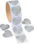 Silver Heart Thank You for Sharing Our Special Day Wedding Stickers - 1 Roll of 100 Thank You and Favor Stickers...