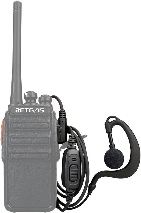 Retevis 2 Way Radio Earpiece, C-Type Earhook Headset with Mic, 2 Pin, for RT22 RT68 RT21 H-777 RT27 RT19 RB26 RB45,Compatible with BAOFENG UV-5R B...