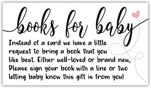 50 Sweet Heart Books for Baby Shower Request Cards - Baby Shower Invitation Inserts...