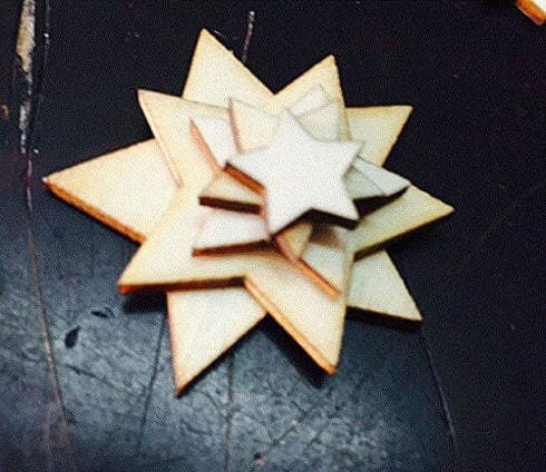1Pack(100pcs) 5 Sizes Mixed Natural Wood Five-pointed Star Wedding Sewing Scarpbooking DIY Buttons Table Scatter Decoration...