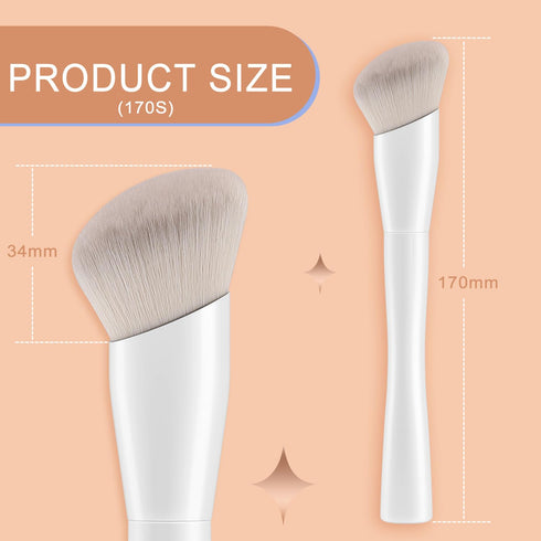 KINGMAS Angled Foundation Brush Concealer Brush, Kabuki Makeup Brush for Liquid, Blending, Cream, Powder, Blush Buffing Stippling Face Makeup Tool...