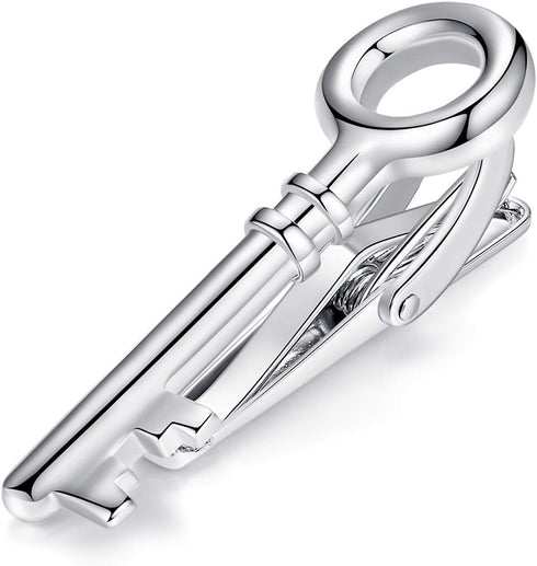 HONEY BEAR Mens Boys Skinny Narrow Key Tie Clip Bar for Wedding Gift 4cm Silver...
