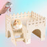 Tiny Hamster Wood House, Fun Playpen Sleeping House with Steps - Wooden Hamster House, Mouse Mice Cages' Habitat Decor for Dwarf Gerbil Mouse Mice...