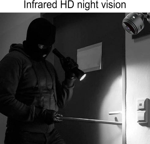 Security Camera, Intelligent Night IP Remote Monitor with Magnet Bracket, 90 Degree Wide Angle Lens, Surveillance Camera for Home Pet Baby Seniors...