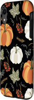 iPhone XR Autumn falling leaves and pumpkin spice harvest happy fall Case...
