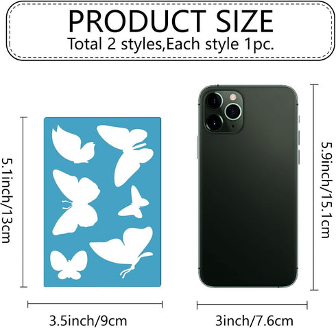 GORGECRAFT 2 Styles Jewelry Shape Template Reusable Earrings Making Plastic Butterfly Cutouts Cutting Stencil Lapidary Templates for Cabochons Bra...