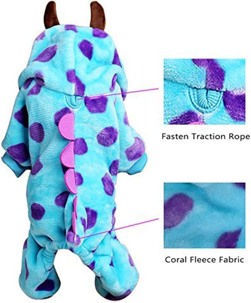 LUCKSTAR Pet Clothes for Winter - Soft & Warm Coral Velvet Puzzle Bobble Dog Costumes - Cute Jumpsuit Casual Hoodie Coat Winter Clothing for Dogs...