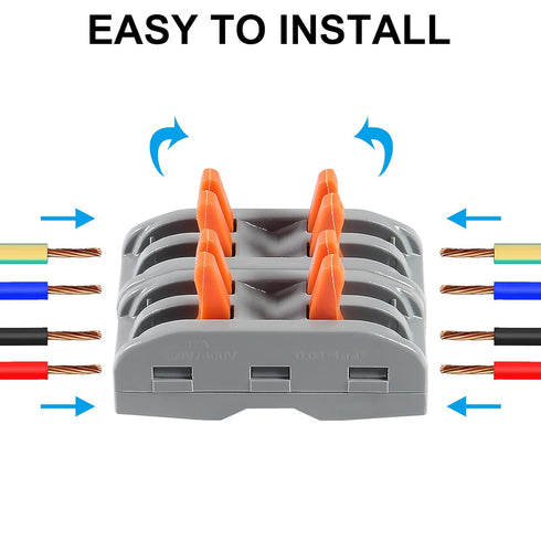 DIANN 10pcs Lever Wire Connectors 2 Circuit Inline Splices Electrical Wire Connector SPL-2 Lever Nuts Wire Connectors 28-12 AWG Quick Connect Spli...