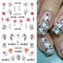 12 Sheets Lily Flowers Nail Stickers Water Transfer Decals Slider Nail Art Decorations White Flower Green Leaf Geometric Line Sliders Spring Flora...