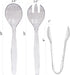 VeZee's Plastic Serving Utensils, Clear Heavy Duty Disposable utensil | Set 10" Spoons 10" Forks | 3 Each in One Set| 6 Pcs...