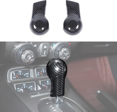 RT-TCZ Carbon Fiber Gear Shift Knob Cover Trim Interior Accessories for Chevrolet Camaro 2010-2015...