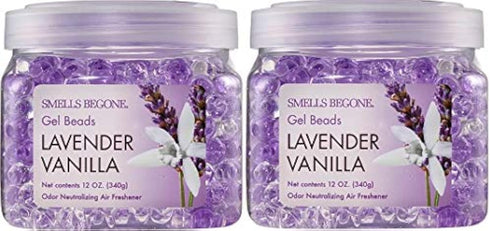 SMELLS BEGONE Odor Eliminator Gel Beads - 12 oz, Pack of 2 - Eliminates Odor in Bathrooms, Cars, Boats, RVs & Pet Areas - Air Freshener - Made wit...