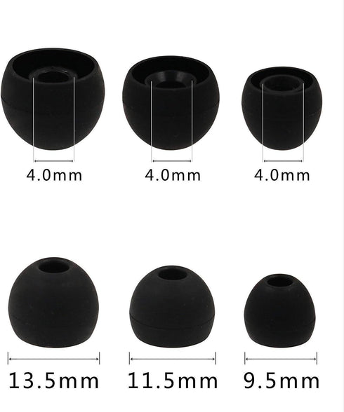ALXCD Eartips for T10 Earbuds, S/M/L 6 Pairs Replacement Silicone Earbud Tips, Fit for Senso Anker T10 Headphone, Black......