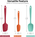 U-Taste Silicone Baking Spatula Set: 600ºF High Heat Resistant, Food Grade Flexible Rubber Kitchen Cooking Mixing Scraper, Food Grade Seamless Ute...