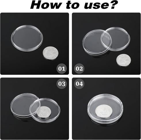 20 Pcs Coin Capsules 40mm Coin Protectors Case Coin Collection Holder Storage Container Clear Rounds Coin Case for Coin Collection Supplies Storag...