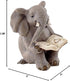 Top Collection Miniature Garden Elephant Reading Book, Gray...