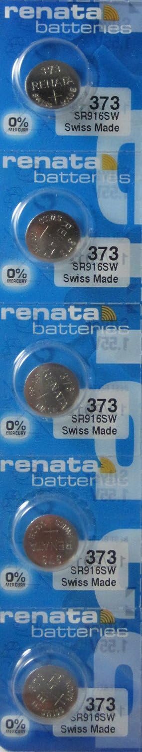 5 Renata 373 SR916SW Silver Oxide Zero Mercury Electronic Batteries...