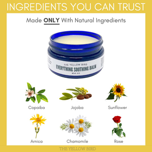 The Yellow Bird Everything Soothing Multi-Purpose Skin Balm (Arnica Chamomile Copaiba Rose, 2 Oz (Pack of 1))...