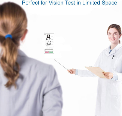 Pocket Eye Chart, Double-Sided Pocket Snellen Eye Chart 6 Feet and Rosenbaum Pocket Eye Chart 36cm, Plastic Eye Chart for Eye Exams 6.5x3.5 Inches...