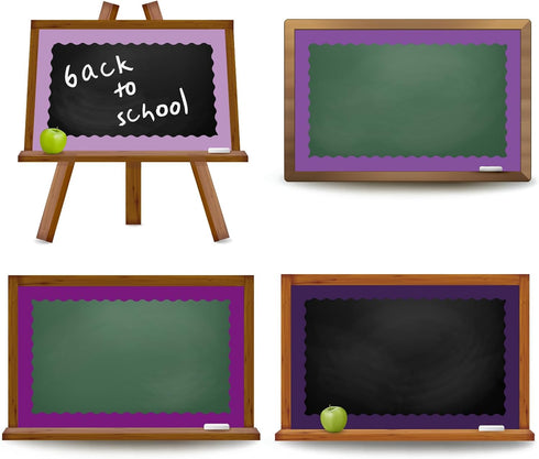 Whaline 65.6ft Purple Bulletin Board Borders 4 Rolls Purple Series Die-Cut Board Trim for School Classroom Office Chalkboard...
