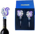 Wine Bottle Stopper Squirrel Wine Stopper for Christmas Party Decorations Crystal Polygonal Beverage Stoppers Cute Animal Wine Stoppers 2 PCS...