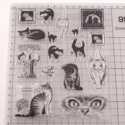 Cats Life Clear Stamps for Card Making Transparent Silicone Stamp DIY Scrapbooking Supplies Embossing Paper Card Album...