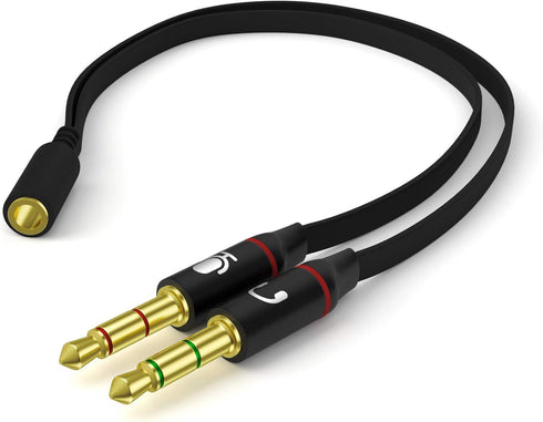 D & K Exclusives Headphone Splitter for Computer 3.5mm Female to 2 Dual 3.5mm Male Mic Audio Y Splitter Cable Smartphone Headset to PC Adapter...