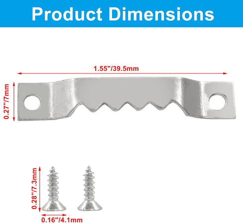 50 Pcs Small Sawtooth Picture Hangers with 100 Screws, Metal Photo Frame Hangers for Picture Frame Painting Clock Artwork Home Decoration, Silver...