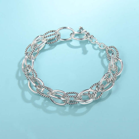 UNY JEWEL Luxury Fusion Twisted Cable Link Chain Bracelet for Women Shinny Designer Dupes Statement Jewelry Two Tone Gold Wire Link...