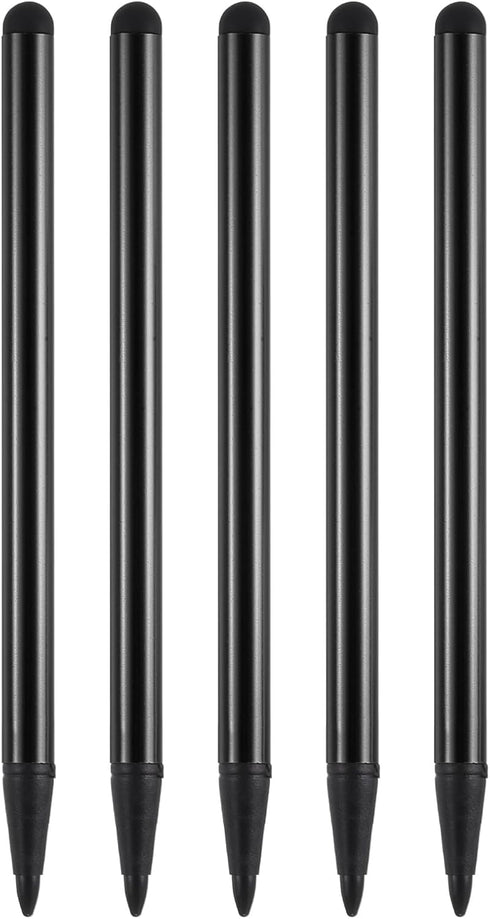 MECCANIXITY 5pcs 2 in 1 Phone Touch Screen Pen Resistive Stylus Pen Aluminum Alloy with Resistance Capacitive Tips Universal, Black......