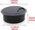 2PCS 60mm Black Plastic Cover Desk Wire Cord Cable Grommets Hole Cover Office PC Desk Cable Cord Organizer...