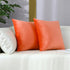 mixeoo Comfy Peach Coral Throw Pillow Covers Decorative Square Solid Velvet Super Soft Cushion Cases Home Decor for Sofa Couch, Set of 2, 18 x 18 ...