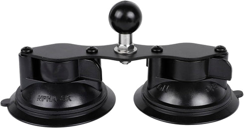 Double Suction Cup Car Base Mount with 1" Ball, Window Suction Cup Holder, Compatible with RAM Mounts B Size 1 Inch Ball Double Socket Arm...