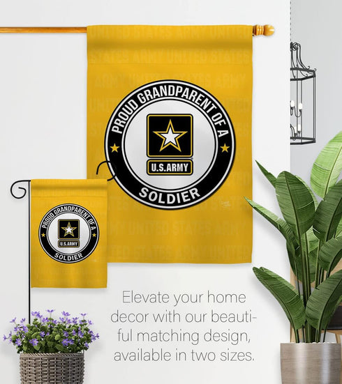 Breeze Decor Proud Grandparent Soldier Garden Flag Armed Forces Army Rangers United State American Military Veteran Retire Official House Decorati...
