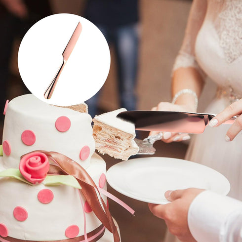 2pcs Wedding Cake Knife Set, Stainless Steel Cake Cutting Set Cake Cutter Set Wedding Cake Knife and Server Set for Party Birthday Celebration (Ro...
