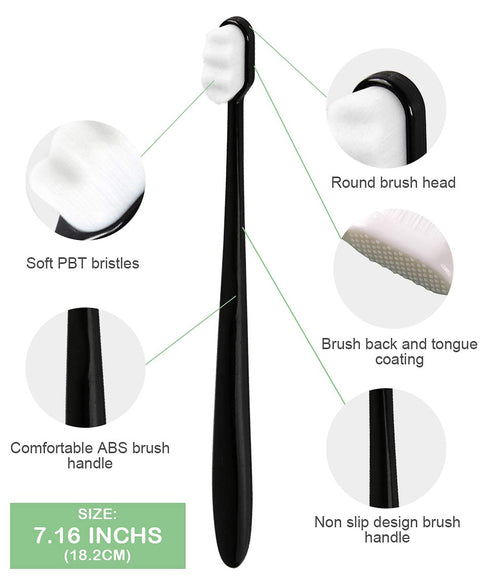 EasyHonor Extra Soft Toothbrush for Sensitive Gums, Micro Fur Manual Toothbrush with 20000 Soft Floss Bristle for Pregnant Women, Elderly and Gum ...