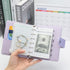 NatSumeBasics A7 Binder Wallet Cash Envelopes Budget Binder Purple Crocodile Pattern Notebook Cover 6 Rings Folders with Snap Button for Organizer...
