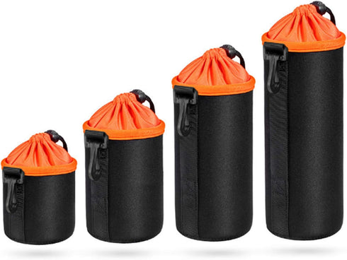 Lens Pouch,Waterproof Protective Lens Bag For SLR Camera Lens,With Adjustable Drawstring And Rotating Clamp,Camera Lens Bag For Nikon, Pentax, Son...