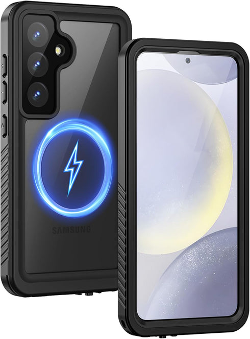 Lanhiem Magnetic for Samsung Galaxy S24 Case, IP68 Waterproof Dustproof, Built-in Screen Protector, Rugged Full Body Shockproof Protective Cover f...