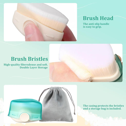 2 Pack Sunscreen Applicator for Kids Sunblock Buddy with Protective Caps and Storage Bag Suncream Sun Lotion Brush for Cream Liquid Foundation Pow...