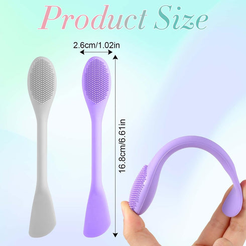2PCS Manual Facial Cleansing Brush, Silicone Facial Mask Applicator 2 in 1 Face Mask Brush Face Scrubber Tool for Exfoliating Massaging Makeup Ski...
