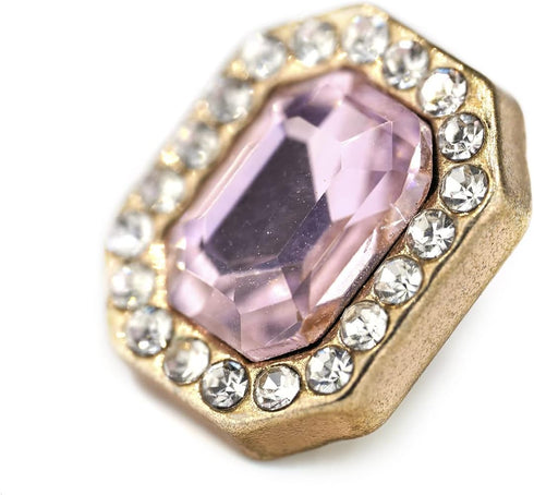 Emerald Cut Pink Rhinestone Sewing Shank Buttons 20 Pcs - 12X10mm, 1/2"...