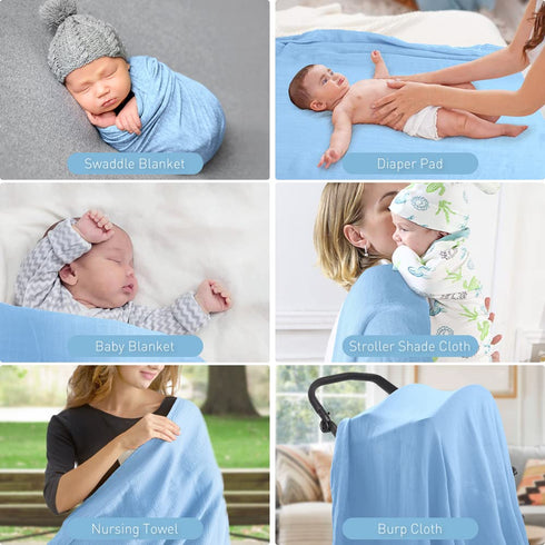 2 Pack in 1 Newborn Baby Swaddle Blanket Unisex Swaddle Wrap Soft Silky Muslin Swaddle Blankets Neutral Receiving Blanket for Newborn Boys and Gir...