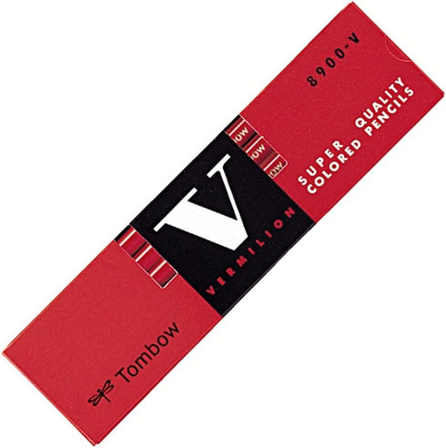 Tombow 8900-V Red Pencil, 8900V, Round Shaft, Vermilion Color, 1 Dozen...