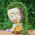 Face Planter Pot Head Planter, Small Plant Pots Indoor Flower Pots, Plant Pot Succulent Pots, Boho Vase with Drainage, Bust Statue Planters for Ho...