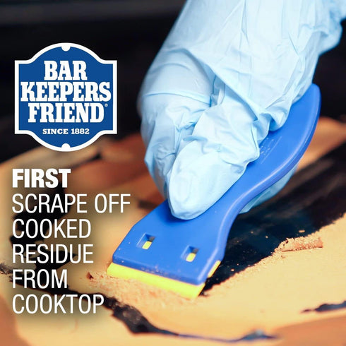 Bar Keepers Friend Cooktop Cleaner + Scraper + Dish Fish - Multipurpose Liquid Stovetop Cleanser, Safe for Use on Glass or Ceramic Cooking Surface...
