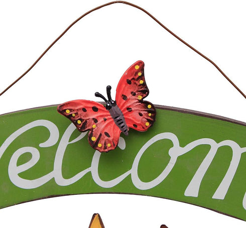 Sunflower Welcome Sign Metal Hanging Welcome Plaque for Wall Front Door - Decorative Flower Yard Signs Spring Wreath Decor for Garden Porch Patio ...